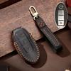 Luxury Leather Car Key Case Cover Fob Protector Keyring for Nissan Patrol Y62 Accessories 2021 5 Button Keychain Holder Shell