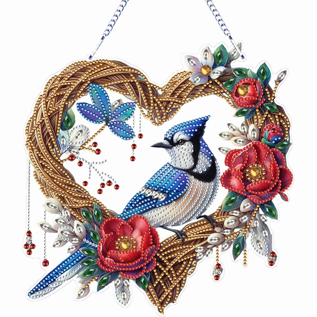 Diamond Art Window Pendants Double Sided Special Shaped Cute Animal Rhinestone 5D DIY Diamond Art Hanging Decor for Adults