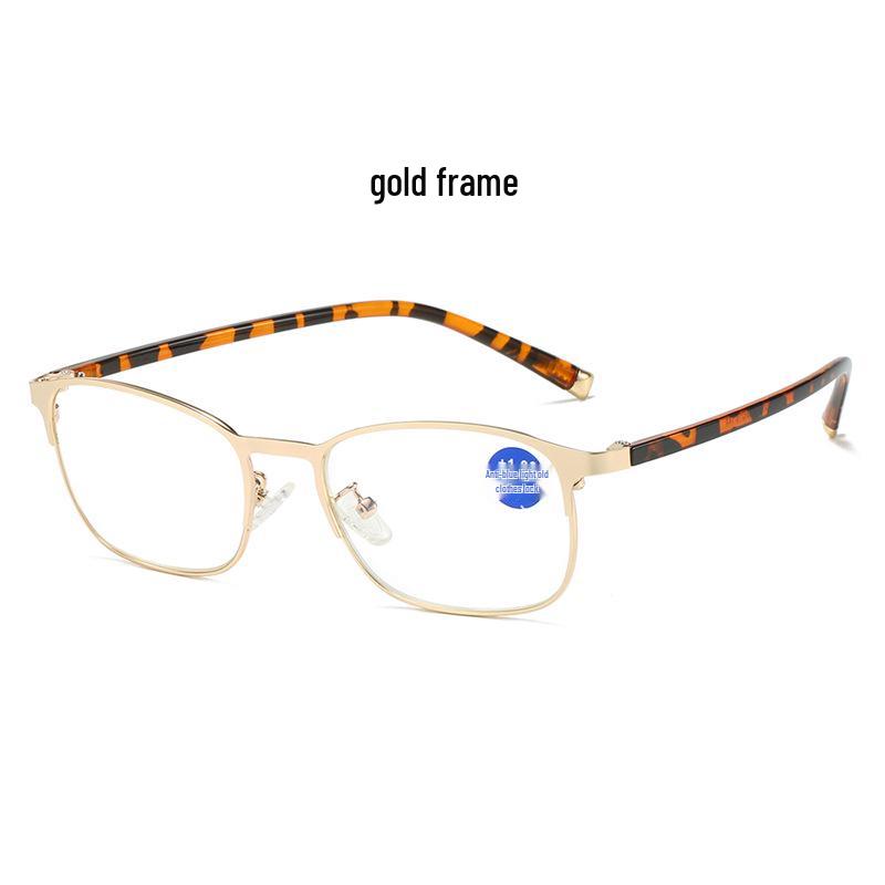 Stylish Metal Frame Anti-blue Light Reading Glasses for Middle-aged & Elderly