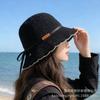 Small standard bucket hat female Korean version tide brand spring and summer knitted bucket hat Japanese streamer retro lace pot hat versatile