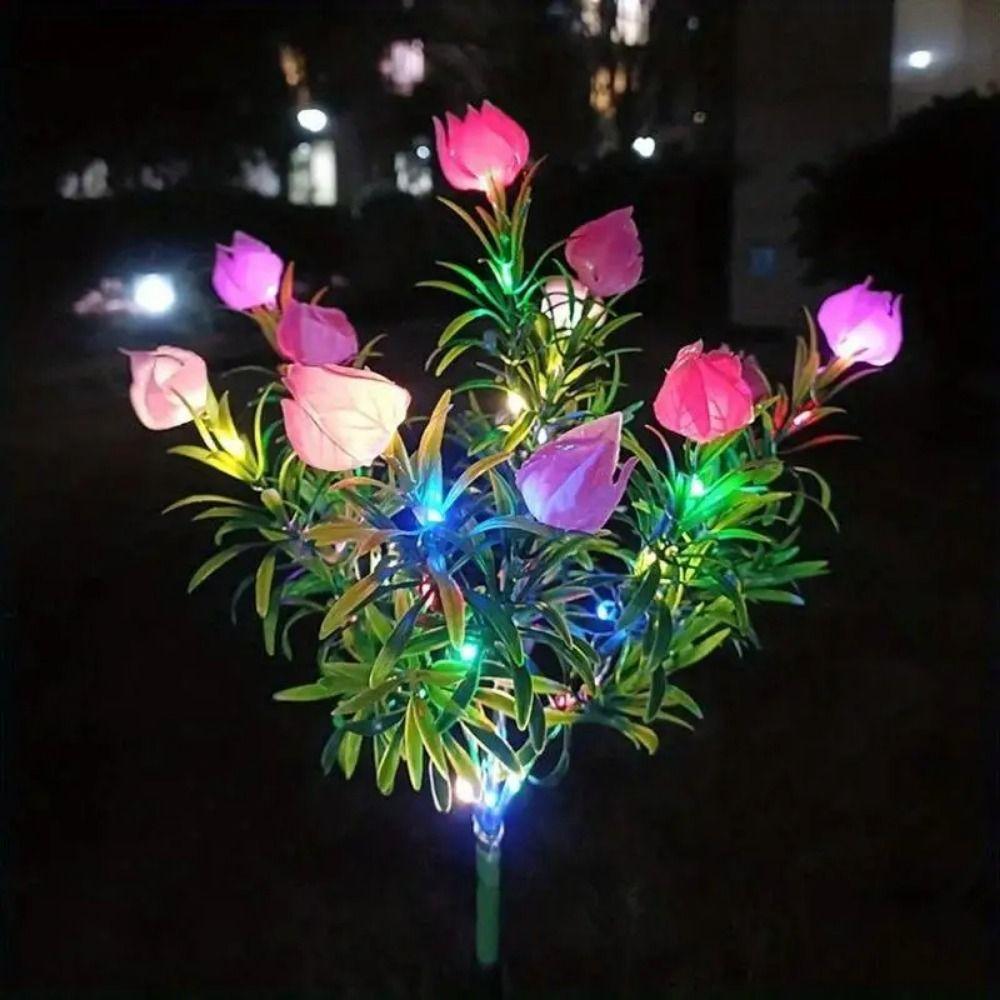 42LED Solar Artificial Flower Light Realistic Waterproof Landscape Lamp  Lawn Lighting