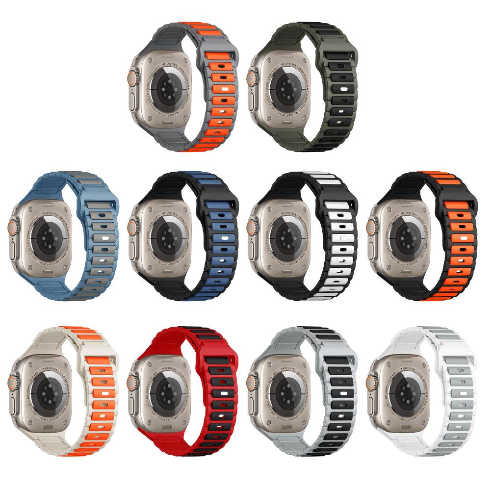 Silicone Strap Sport Bands Watch Bands Sweatproof Silicone Bracelet Adjustable for Apple Watch 9/8/7/Ultra S10 42/44/45/46/49MM