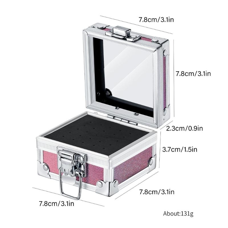 Professional Manicure Drill Bit Stand Display Case Compact Metal Storage Container With 25 Holes Nail Bits Organized