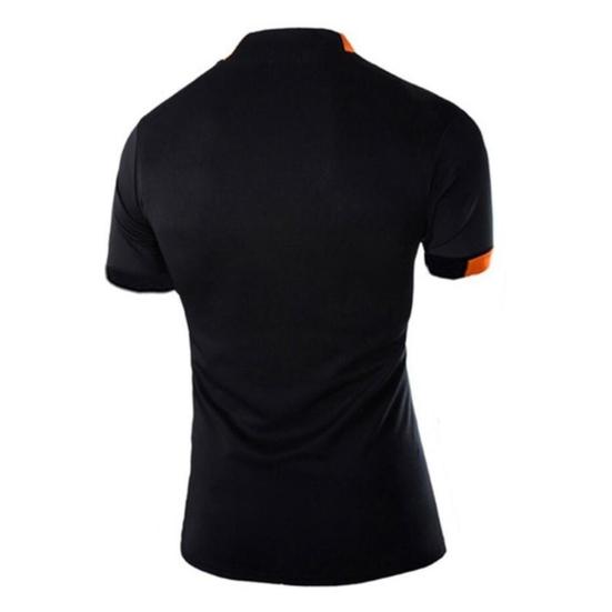 Camiseta Masculina Manga Curta Gola Meia Alta Estampada Costura Verão Corrida Compressão Streetwear