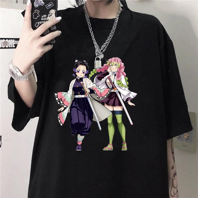 Nová horká trička s potiskem Kochou Shinobu Kanroji Mitsuri Dámská Unisexová Ležérní Volná Kulatý výstřih Kreativní Personalizovaná trička