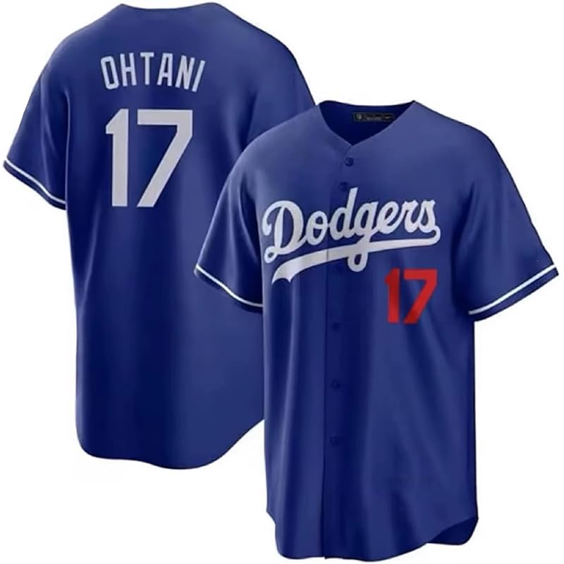 [towerYama] Shohei Ohtani Uniform Men s Short Sleeve Cool T-Shirt with Shohei Ohtani s No. 17 Uniform, Unisex Design for Baseball Fans