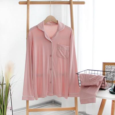 Modal Nachtwäsche Damen Pyjama Set Langarm Lange Hose Damen Hauskleidung Übergröße Zweiteiliger Anzug für Homewear