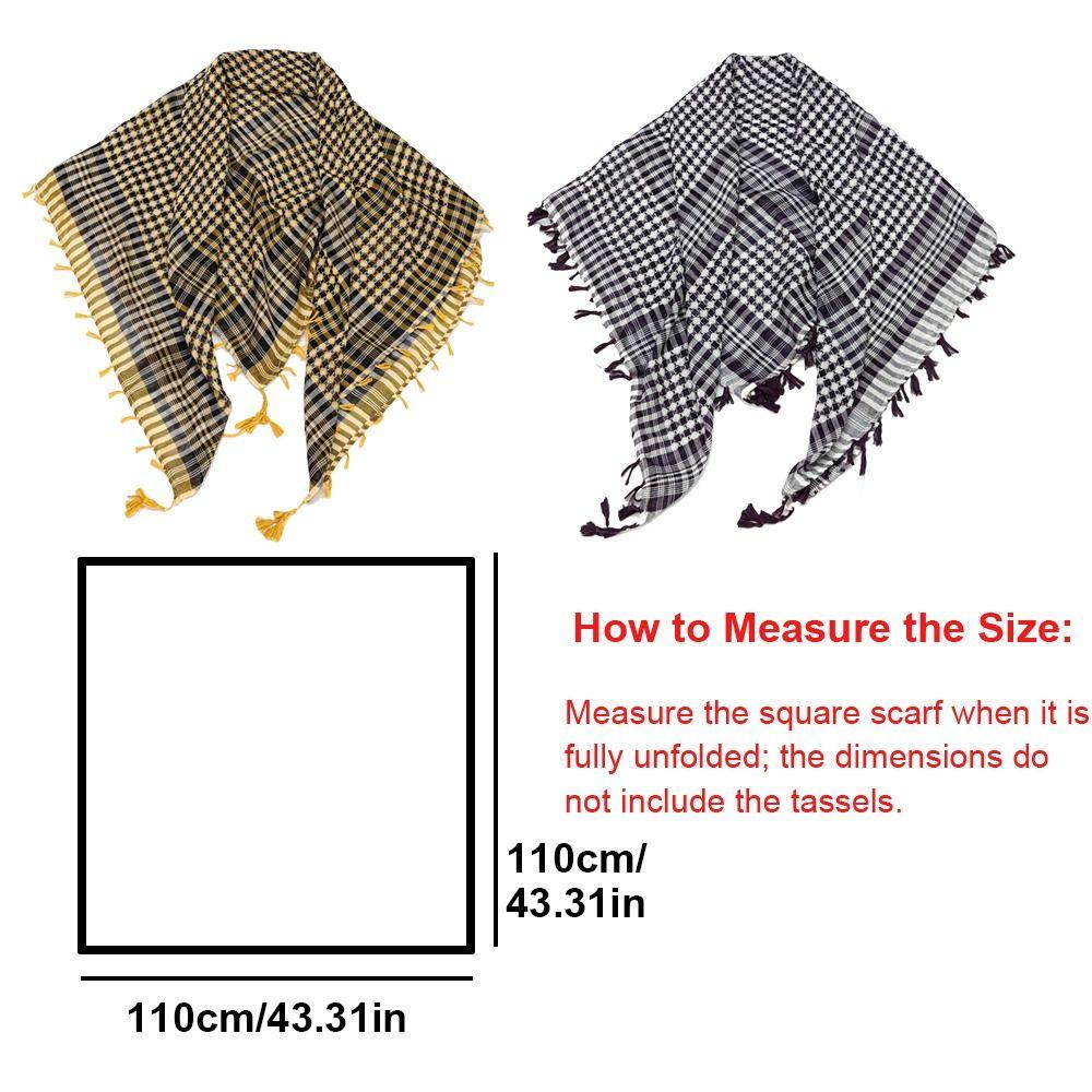 with Tassel Head Neck Scarf Costume Desert Scarf Arabic Scarf Arab Shemagh Headscarf for Men Women
