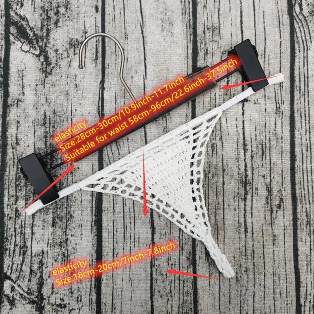 1pc Hand Crochet Sexy Women Bikini Thongs T Back G strings Panties Lingerie Solid Female Briefs Underwear