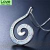 Blaike Ozeanblau Weißes Feueropal Für Frauen Muschel Anhänger Wellen Halsketten Farbe Spirale Choker Weiblicher Feinschmuck Trendiger Anhänger