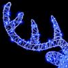 Reindeer Head Decoration with 140 LEDs Blue 68 X 36.5 X 62.5 Cm Acrylic