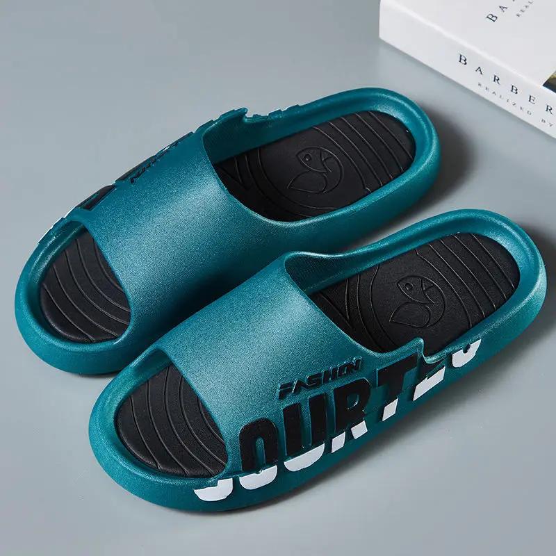 FashionMen's Shoe House Slip-resistant Slides Walk Around Home Indoor Flat Fun 2024 Fashion Male Slipper Original Casual Summer Sale