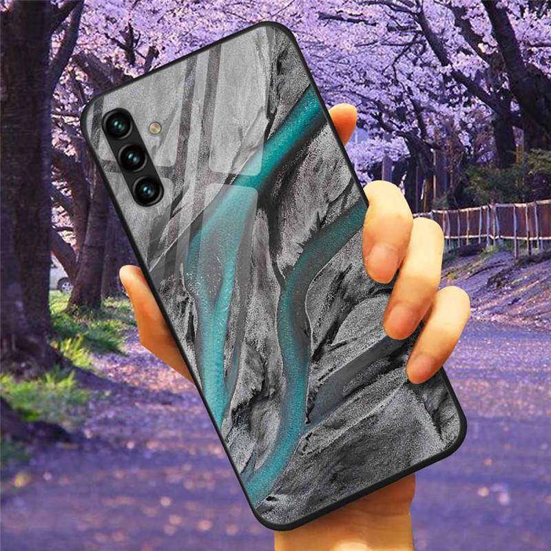 For Samsung A34 A54 A14 A7 2018 Case GalaxyA54 Glass Tempered Hard Cover Coque for Samsung Galaxy A34 5G GalaxyA34 Space A 14