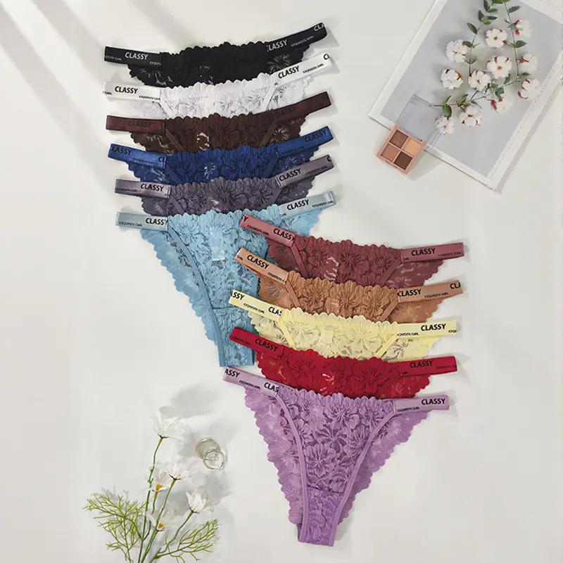 11pcs/Pack Multi Color Sexy Floral Women's Panties Breathable Comfor Female Underpants Lingerie Elegant Lady Briefs Underwear