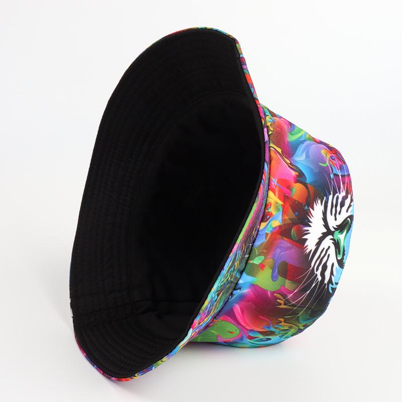 Reversible Colorful Tiger Print Fisherman Hat with Sun Protection