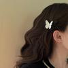 Korean French retro acrylic three-dimensional black and white contrasting color butterfly hairpin ins bangs edge clip