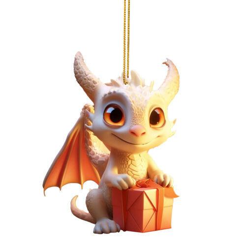 Cartoon Dragon Joyful Christmas Ornament Colorful Vehicle Hanging Decoration For Celebrations