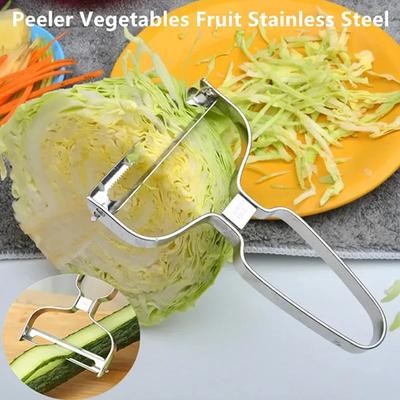 Pelador de verduras, frutas, cuchillo de acero inoxidable, ralladores de repollo, rebanador de patatas para ensalada, accesorios de cocina, herramientas de cocina de boca ancha