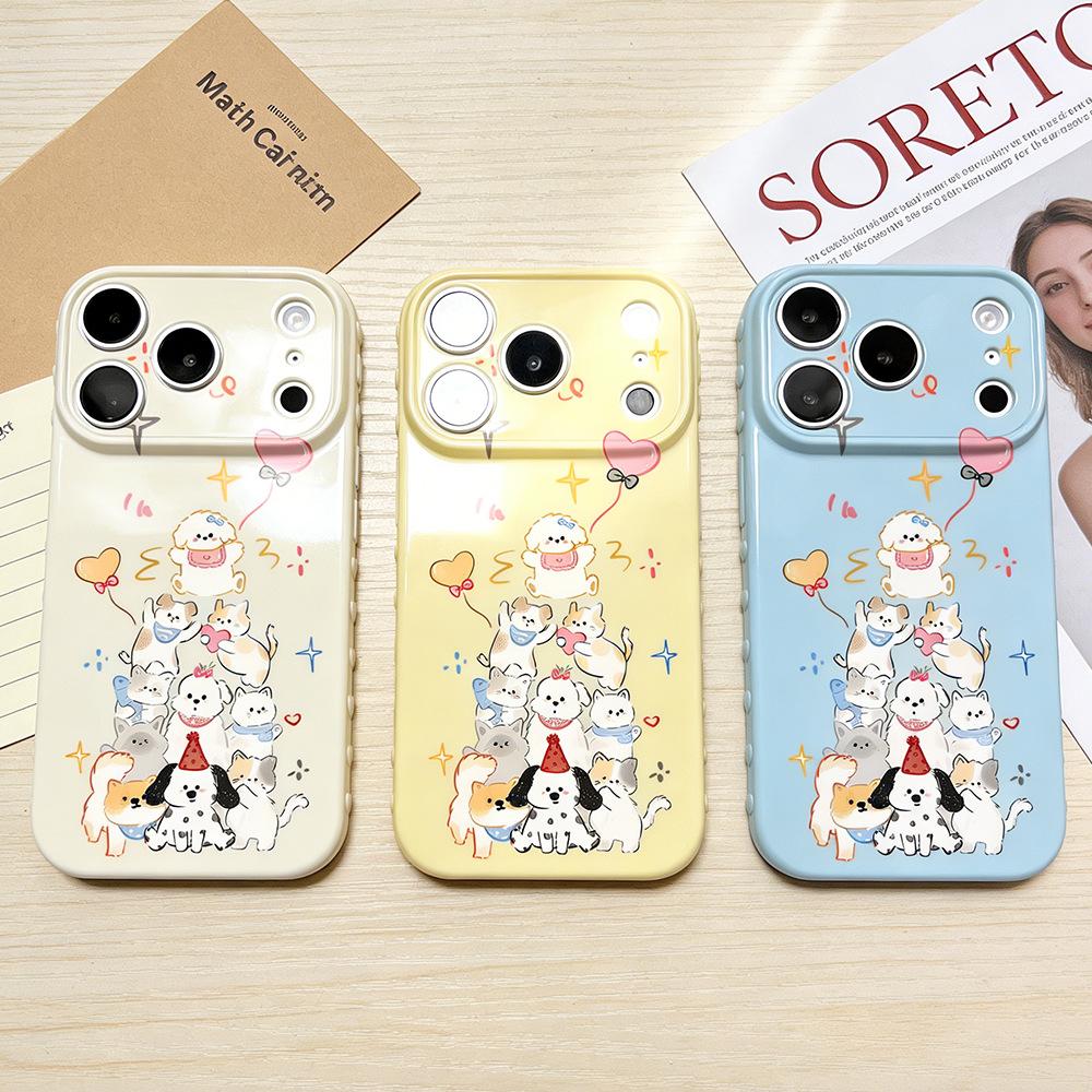 Dog birthday party suitable for iPhone17/17Pro mobile phone case anti-drop Apple 16/15 protective case new model