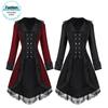 Plus Size Women's Steampunk Swallowtail Coat - Black Gothic Victorian Jacket
