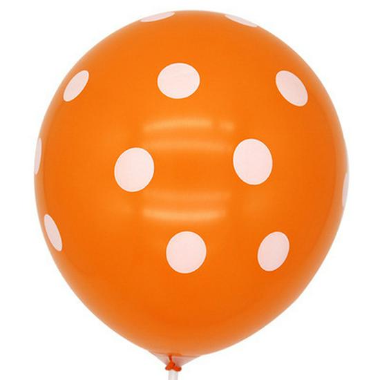 12-inch Thickened Round Latex Balloons with Cartoon Expressions and Polka Dot Print for Party or Wedding Decorations.