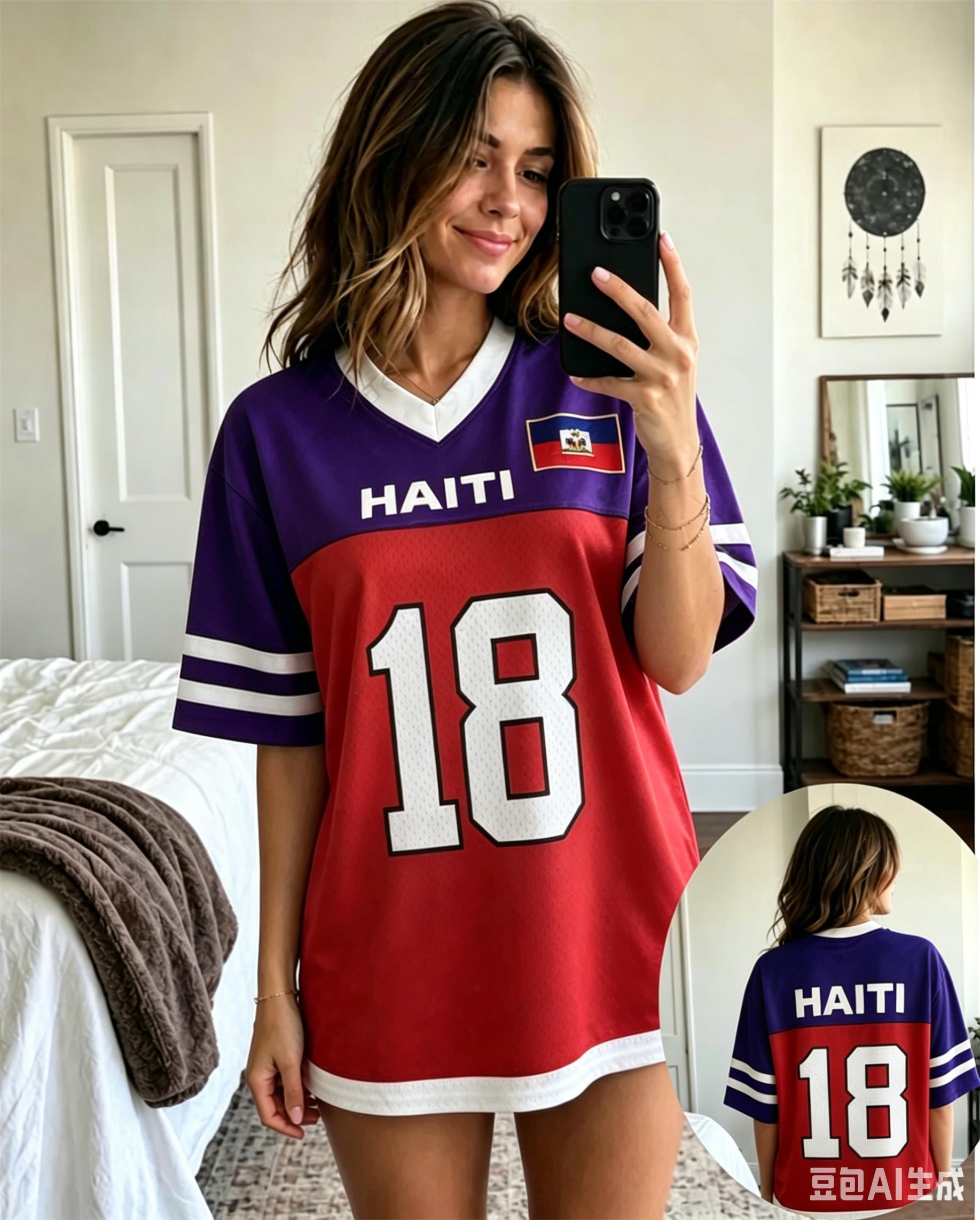 Haiti Style #18 #04 3D Printed Fashion Football Jersey Fashion StreetWear Short Sleeve Y2k Tops Unisex Tee Summer Women T-Shirts S