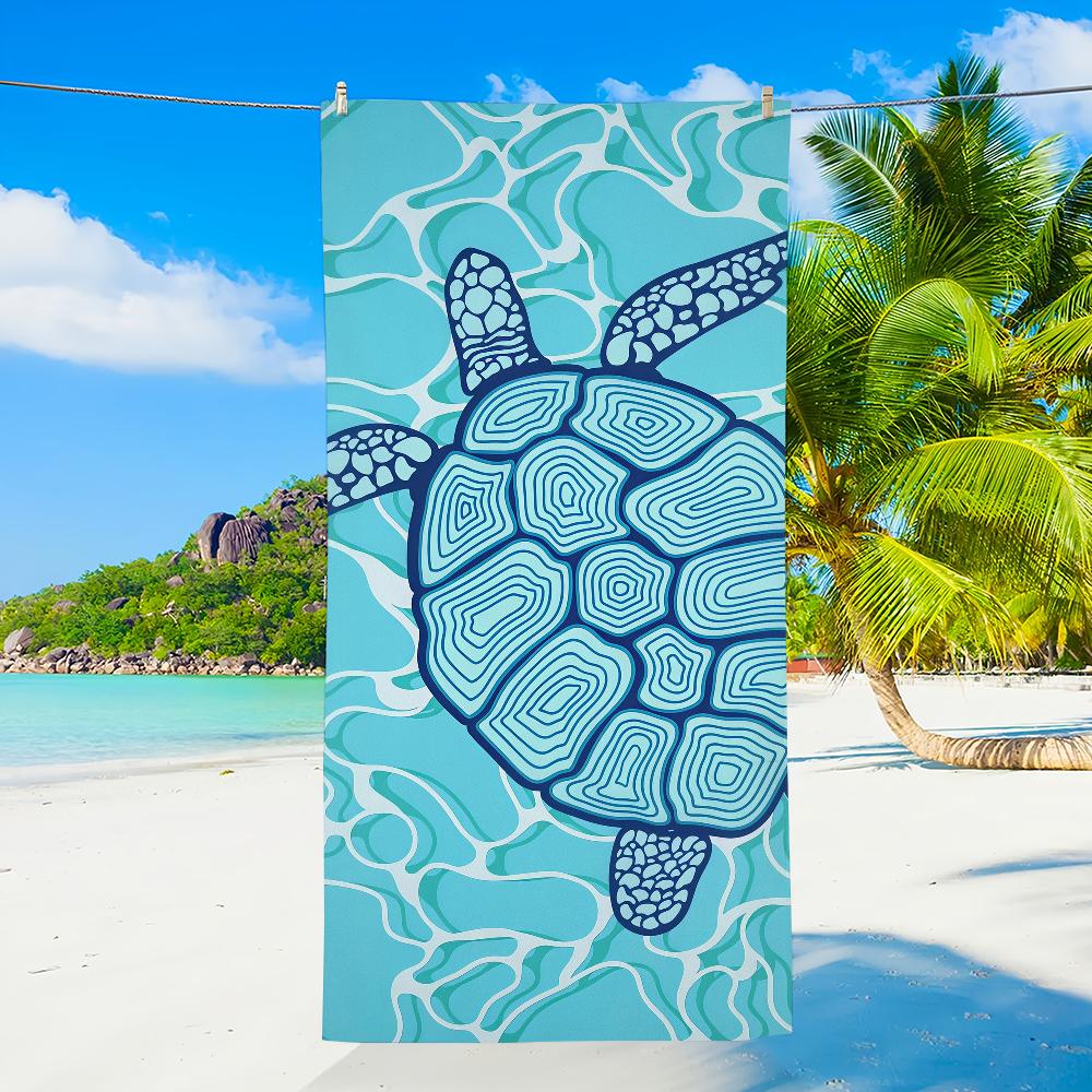 T-Turtle Pattern Towel Beach Oversized Soft Ultra Absorbent Quick Drying Large Pool Travel Camping Bathroom