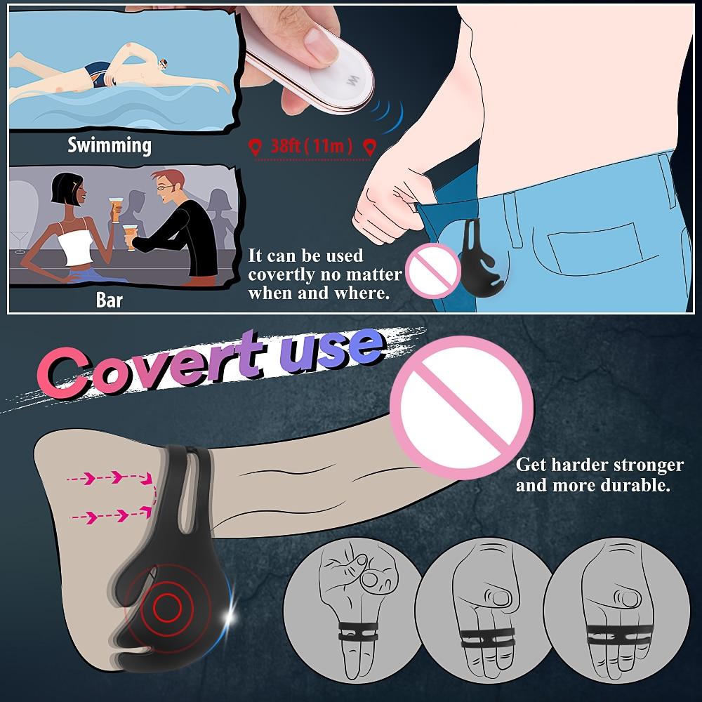 Penis Hoden Vibrator Massager Sex Spielzeug für Männer Verzögerung Ejakulation Männlich Drahtlose Fernbedienung Übung Ei Hodensack Stimulator