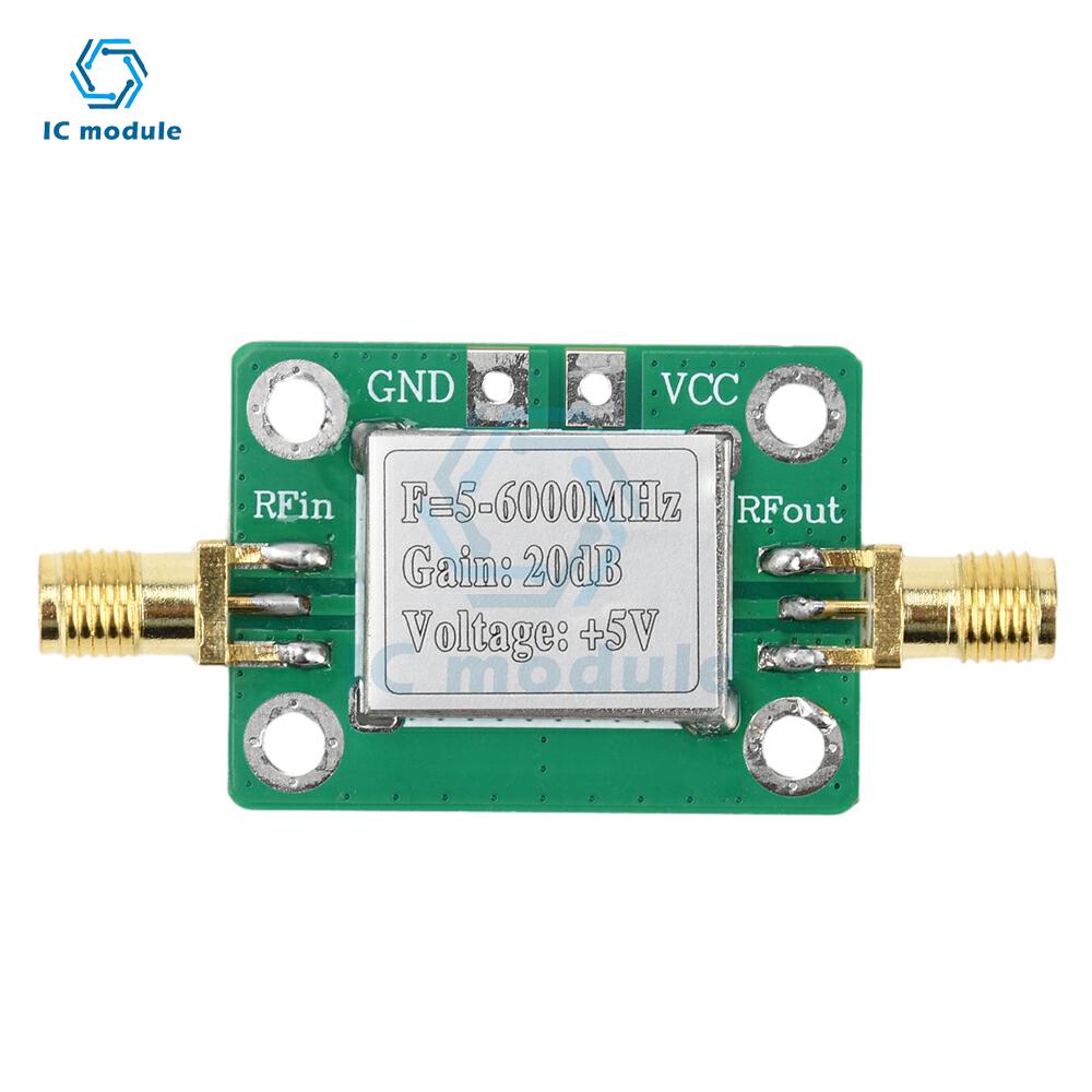 DC 5V 5MHz-6GHz RF Module Ultra-Wideband Medium Power Amplifier Gain 20dB VFH UHF SHF 5-6000Mhz