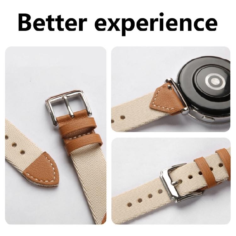 Classical Leather & Nylon Band Secure & Fashionable Watch Band Composite Weave Smartwatch Strap for GT5 18mm Interfaces