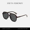 Double Beam Large Frame Polarized Sunglasses Retro Pilot Plain Literary Street Sunglasses