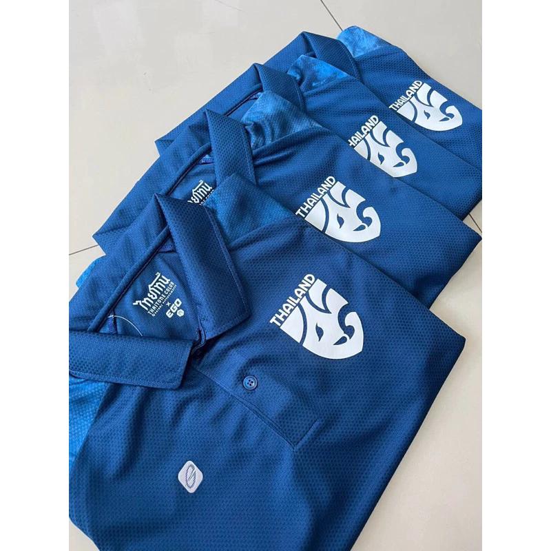 THAILAND National Football Soccer Tie Dye Pattern JERSEY CHEER Fan Vintage Version Quick Dry Shirt Polo Short Sleeve Uniform Elephant Logo Sport