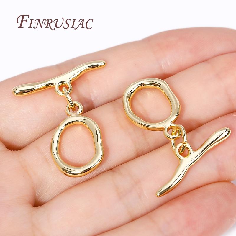 18K Gold Plated Oval Shape O Toggle Clasps,Fashion Bracelet/Necklace Connect Clasps For Jewelry Making DIY Accessories
