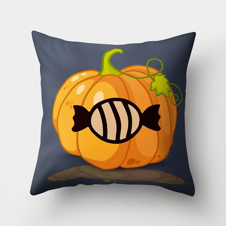 Halloween Theme Ghost Wizard Print Pattern Cushion Cover Home Living Room Sofa Decoration Square Polyester Pillow Pillow Cover