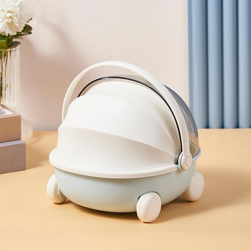 Creative Cradle Shape Desktop Storage Box for Organizing Toy Stationery and Small Items Featuring Flipping Lid Made from User Friendly Plastic
