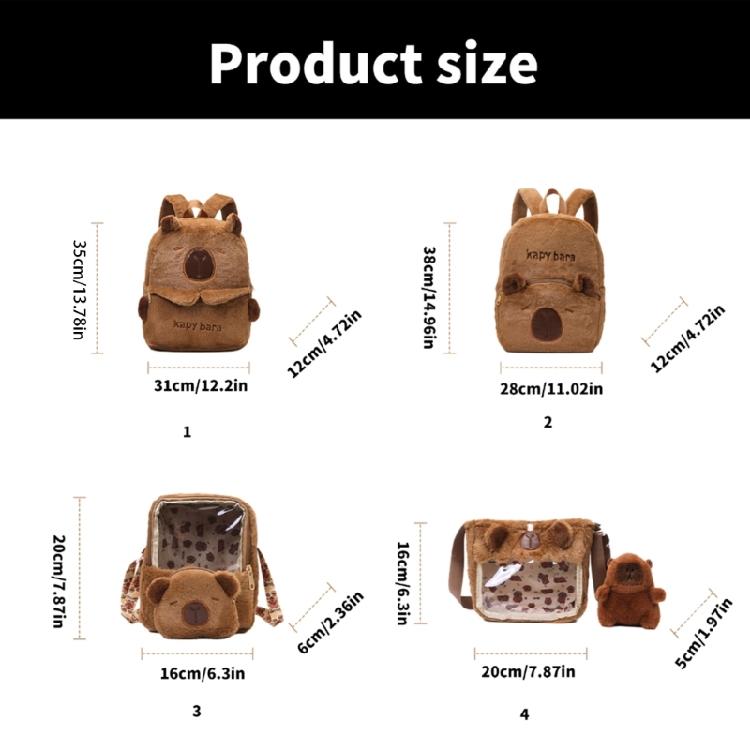 Praktyczny pluszowy plecak z kapibarą Casualowa torba szkolna Zaprojektowany dla dzieci i młodzieży Oferuje dużą przestrzeń do przechowywania i komfort