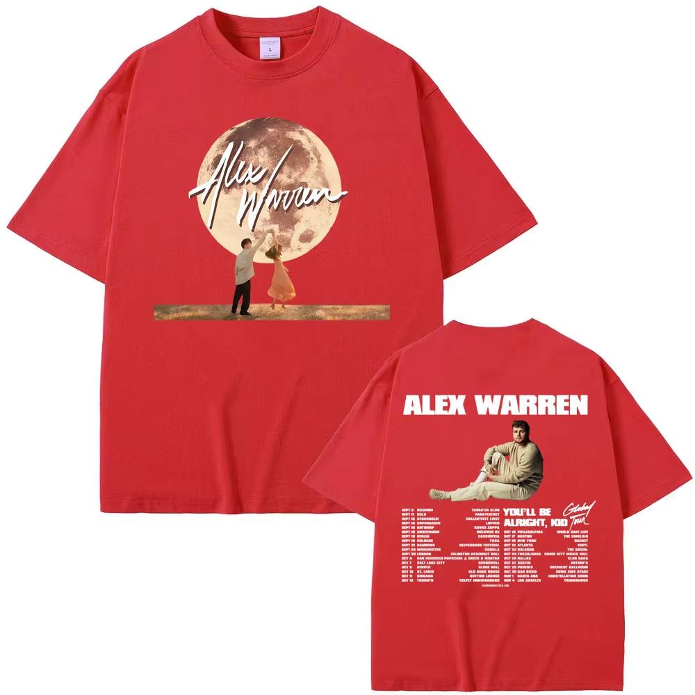 Alex Warren Global Tour T Shirts Youll Be Alright Kid World Tour Tshirts Unisexs Women Hip Hop Harajuku Streetwear  Tshirt