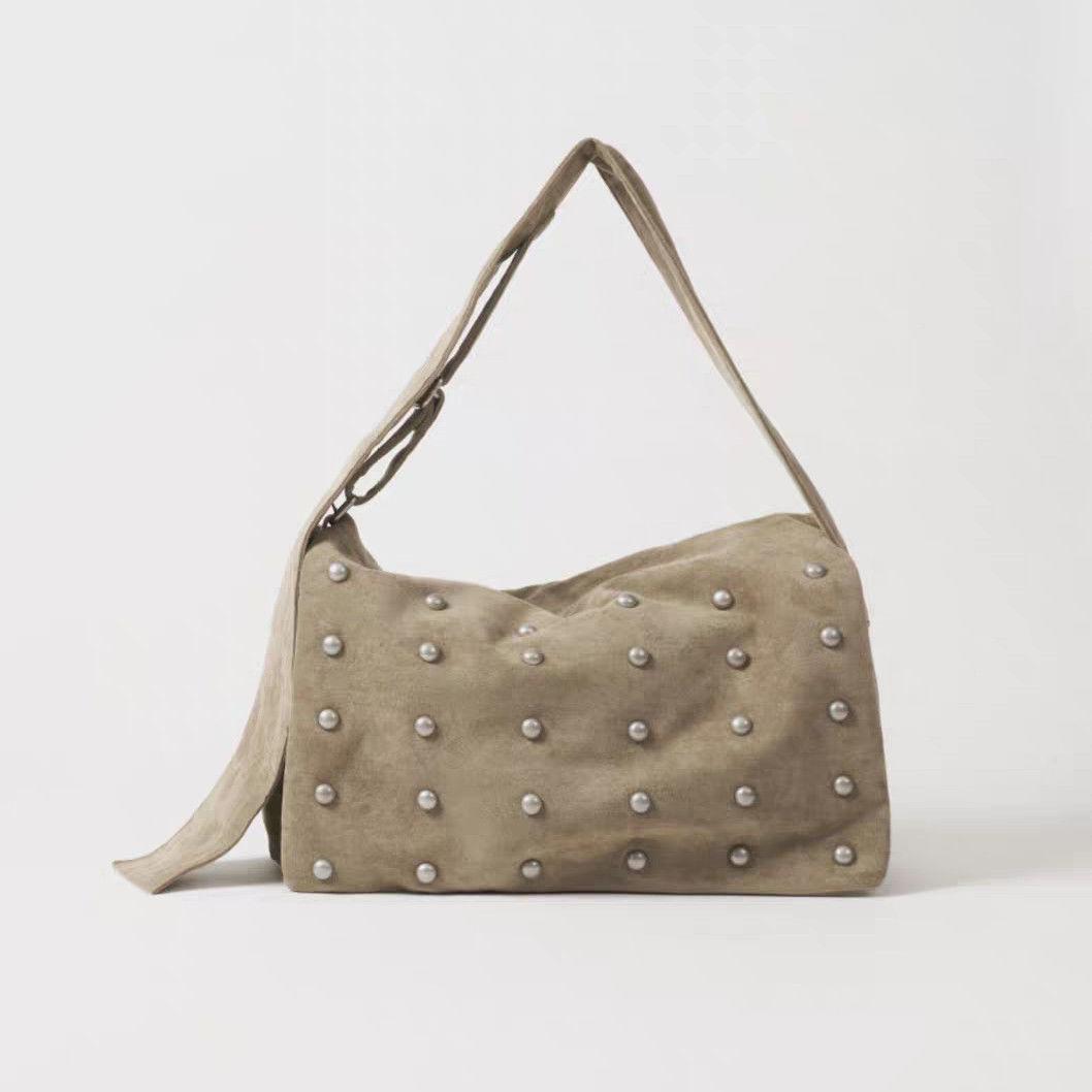 

Rivets Ladies Handbag Underarm Bag Trend Punk Wide Strap Women s Shoulder Bag Large Ladies Hand Bag Bolsos