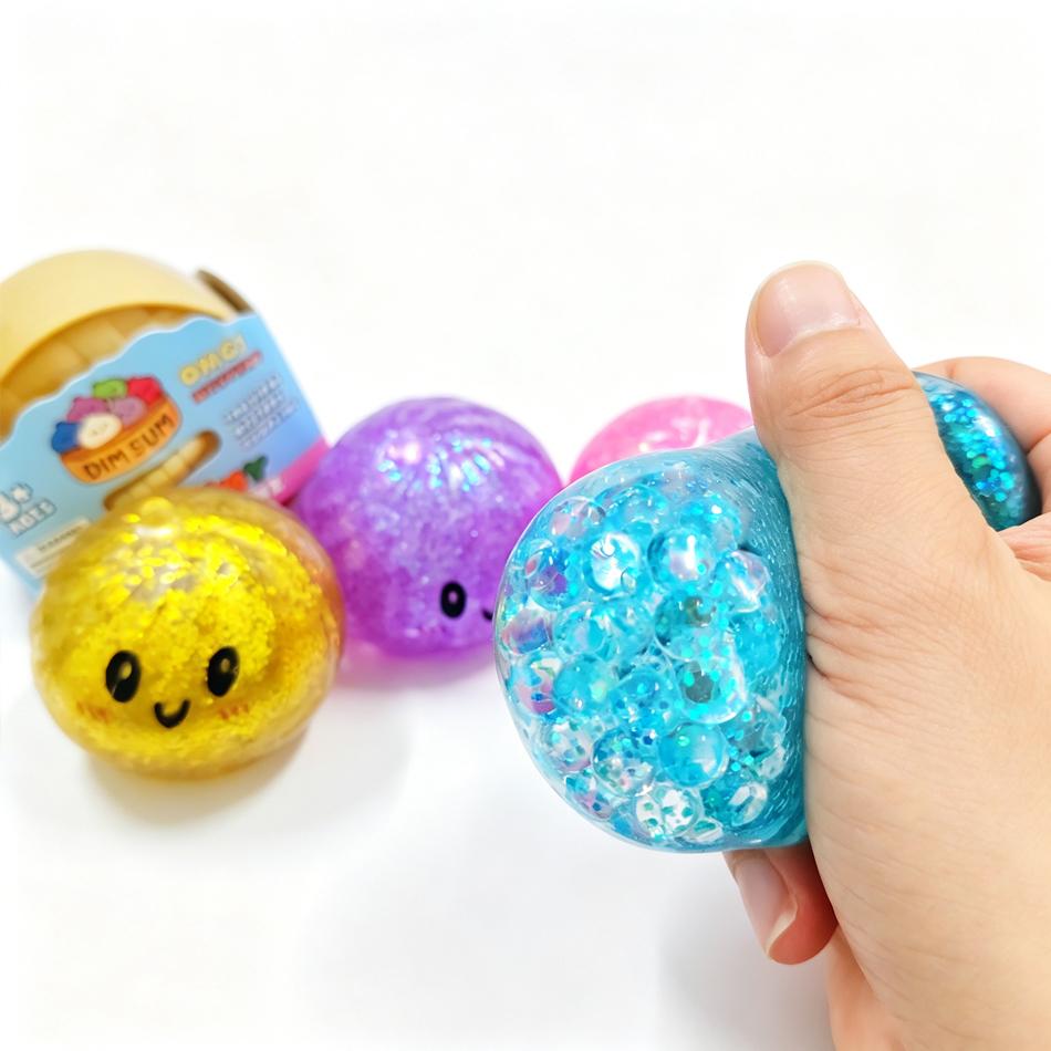 Schlussverkauf!  Box Mini Dumpling Stressball mit Dampfgarer Bunter Squishy Brötchen Sensorisches Spielzeug zur Angstlinderung Kneten
