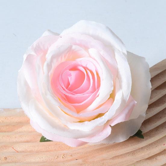2 Pcs Realistic Artificial Rose Flower Heads Faux Silk No Stem Rose Heads