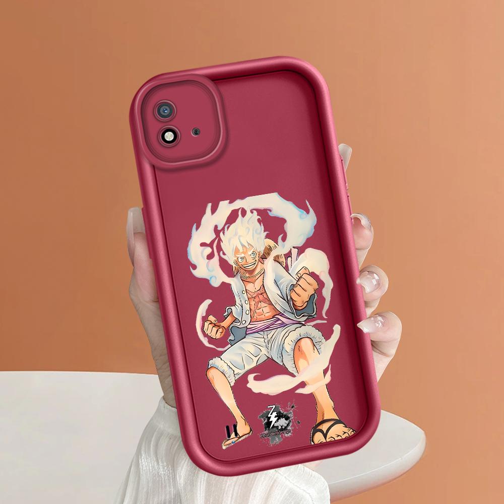 Soft Silicone Square Ladder Printing Pattern Phone Casing Full Cover Camera Shockproof Protection Rubber Case for OPPO Realme