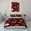 Christmas Gingerbread Pattern Bedding Duvet Cover Set Duvet Cover Pillowcases  (1*Duvet Cover 2*Pillowcases, without duvet insert)