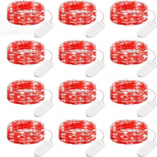 Brightown 12 Pack 7ft Battery Operated LED Fairy Lights for Xmas Decoration