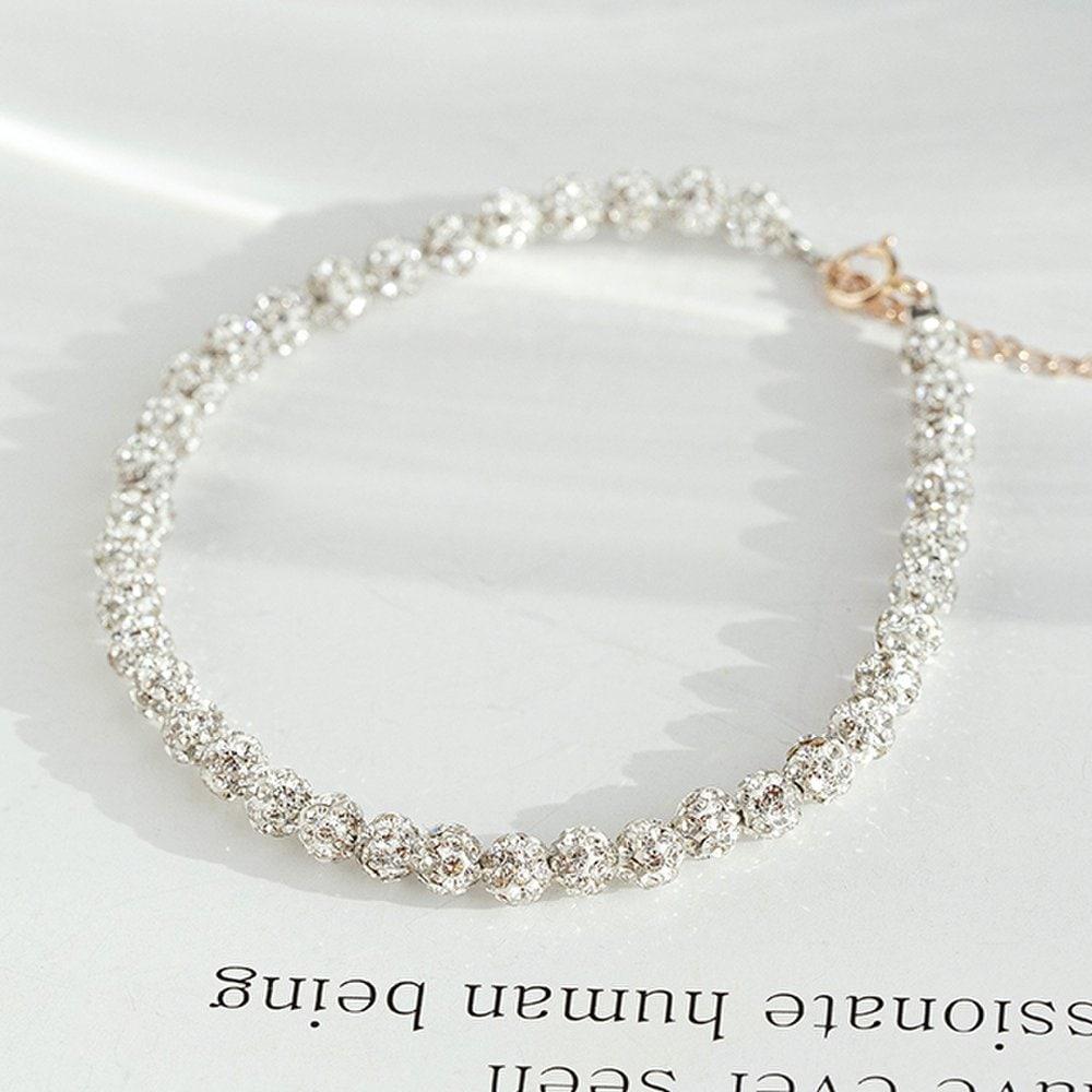 Jrosa 14K Mirror Ball Tennis Bracelet