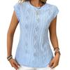2026 Summer New Women's Round Neck Jacquard Short Sleeve Loose Solid Color T-Shirt