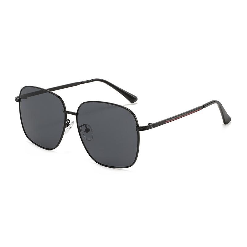 Simple Square Full Rim Metal Frame Comfortable Lightweight UV400 Sunglasses for Unisex Anti-Slip Temples High Quality