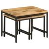 VidaXL Nesting Coffee Tables 3pcs, Stackable Side Tables, Bedside Tables, Sofa End Table Living Room, Mango Wood 372731