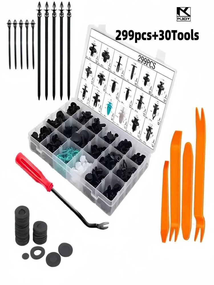 

299 шт. Клипсы-пистоны для кузова автомобиля, пластиковый комплект для молдингов и отделки, 18 размеров, совместимые с Benz, BMW, Citroen, Honda, Nissan