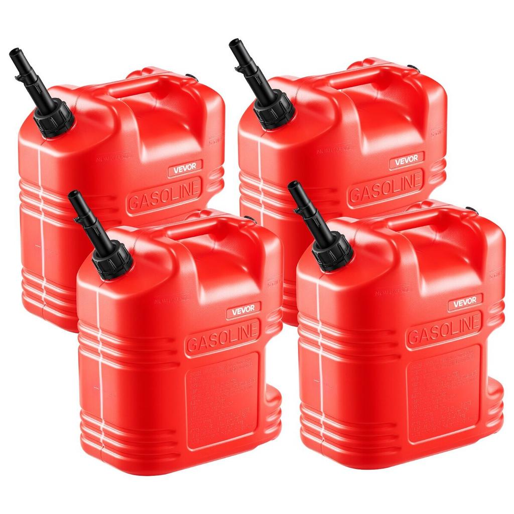 Fuel Container, 19 L, Gas Tank with Spout & Clear Scale, 15 L/min Max Flow Rate, Secure & Leak-proof, Portable Flat Fluid Container for Most Cars