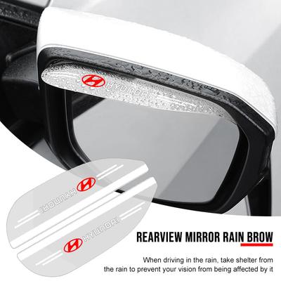 2 Piezas Adhesivo Espejo Retrovisor Coche Ceja Lluvia Cubierta Impermeable Espejo Lateral Automóvil Para I30 Accent Creta Kona IX35 I40 Getz Sonata Elantra